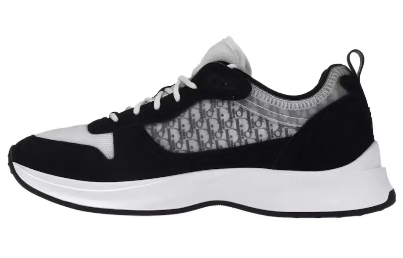 DIOR B25 Oblique Runner Sneaker Black Suede