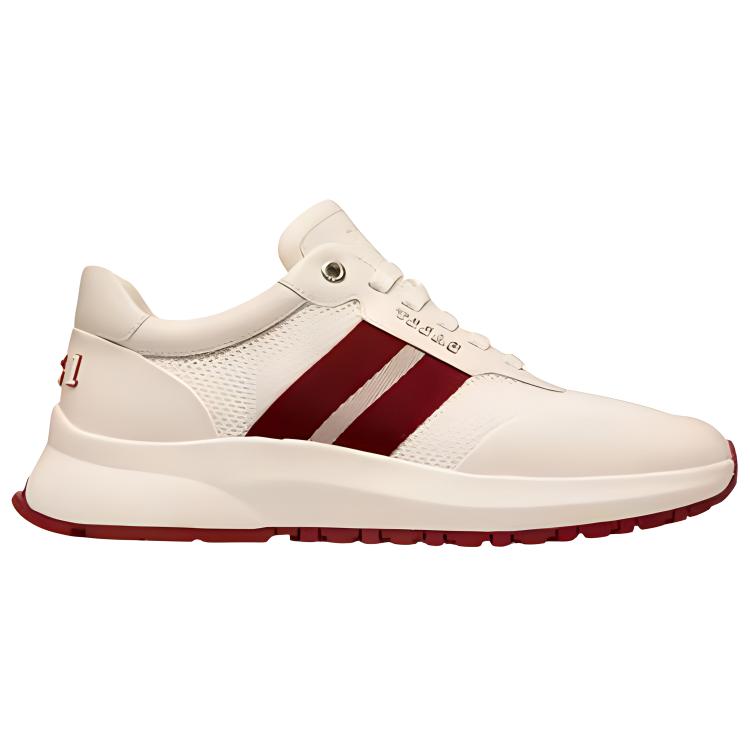 BALLY Daryn Cow Leather Low top Casual Shoes Men's White Red
