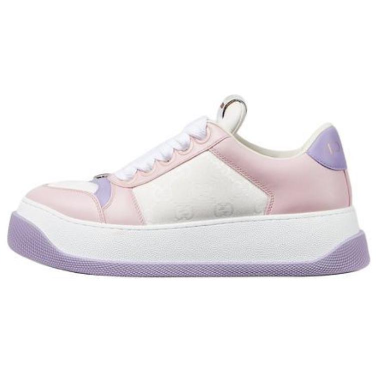GUCCI Screener Leather Low top Skateboard Shoes Women's Pink