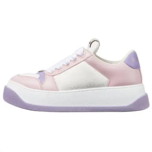 GUCCI Screener Leather Low top Skateboard Shoes Women's Pink