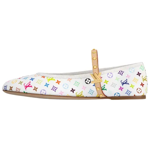 LOUIS VUITTON x Takashi Murakami Romy Flat Mary Jane Shoes Women's White