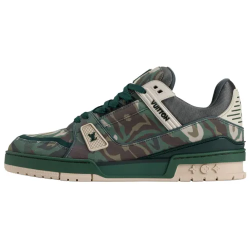 LOUIS VUITTON Nigo Collaboration Trainer FW25 Canvas Low top Skateboard Shoes Men's Green