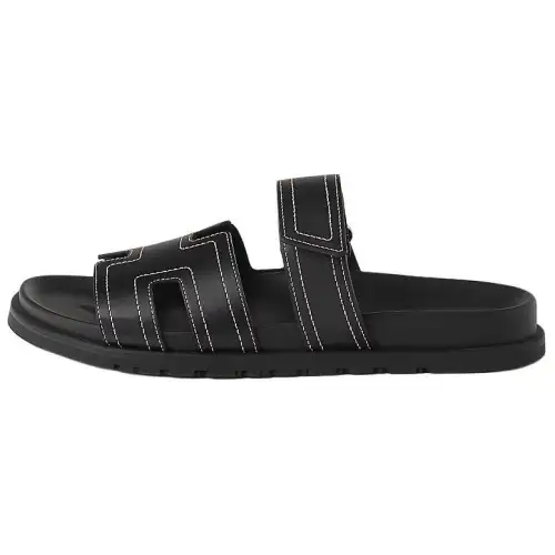 HERMES Chypre Slide Slippers Men's Black