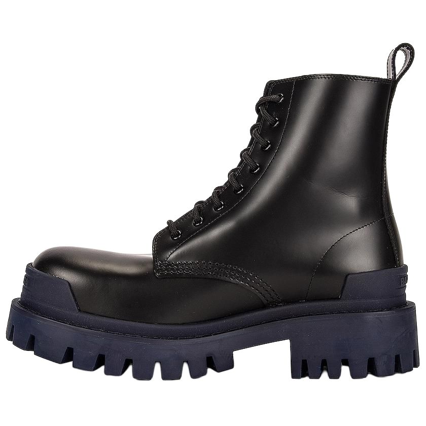 Balenciaga Strike Combat Boots Black/Blue Women's