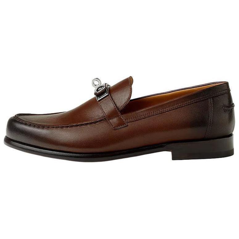 HERMES Destin Loafers Men's Brown