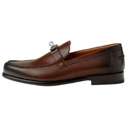 HERMES Destin Loafers Men's Brown