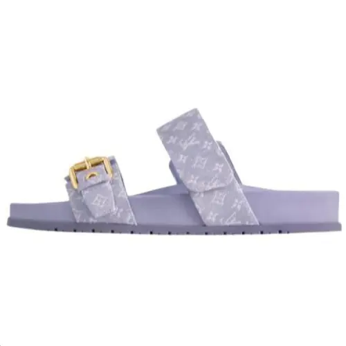 LOUIS VUITTON Bom Dia Slide Slippers Women's Purple