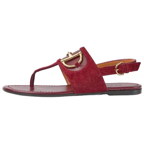 GUCCI Horsebit One Strap Sandals Women's Red