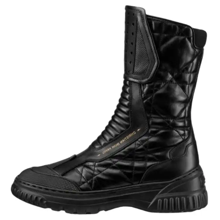 DIOR D Leader Cow Leather Ankle Boots Women's Black