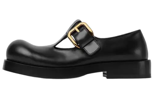 Bottega Veneta Helium Leather Chunky Heel Casual Shoes Women's Black