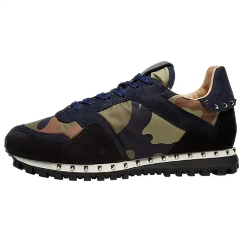 Valentino Rockstud GARAVANI Pu Cushioning Low top Casual Shoes Men's Black