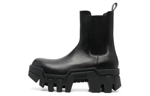 Balenciaga Chelsea Bulldozer 80mm Boots Black Matte Calkskin Men's