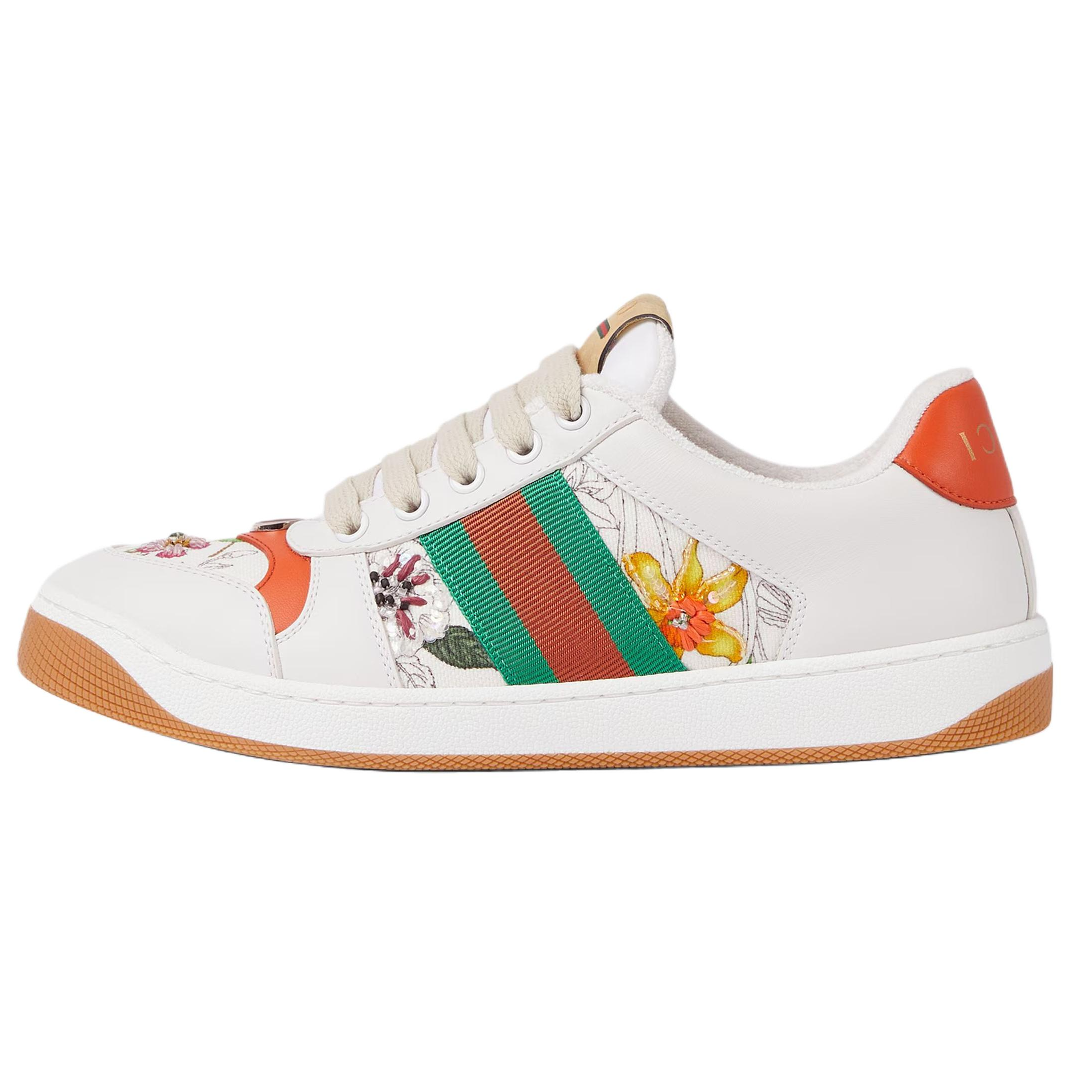 GUCCI Screener Canvas Low top Skateboard Shoes Women's White