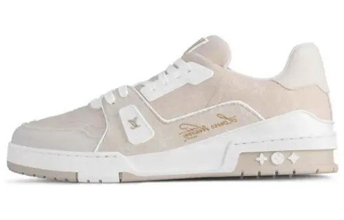 LOUIS VUITTON Trainer Low top Skateboard Shoes Unisex Beige