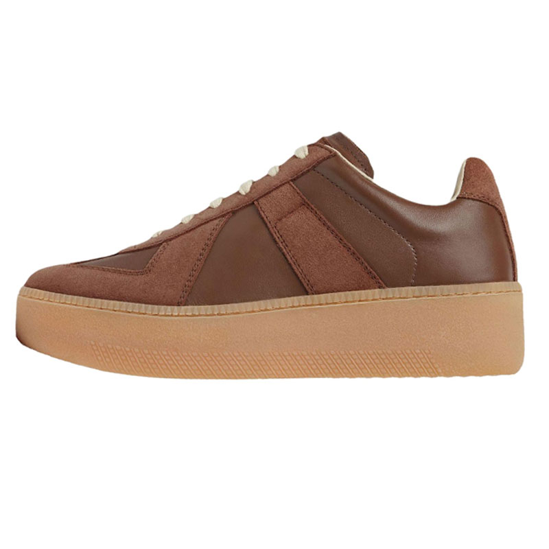 Женские кеды Maison Replica Wedge (коричневые)