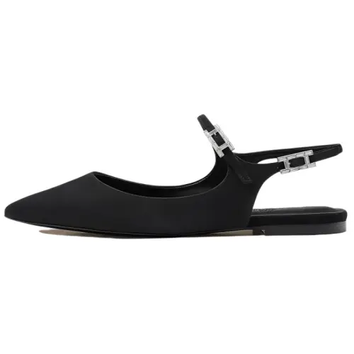 HERMES Edie Leather Casual Shoes Women's Black