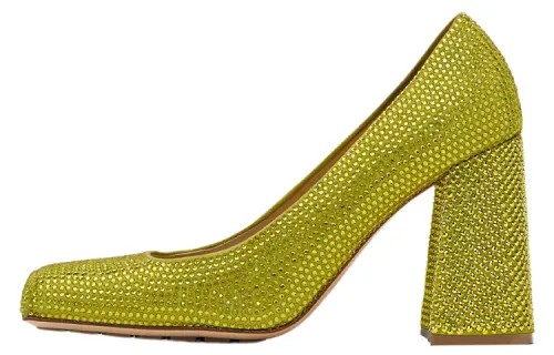 Bottega Veneta Tower Chunky Heel High Heels 10cm Women's Green