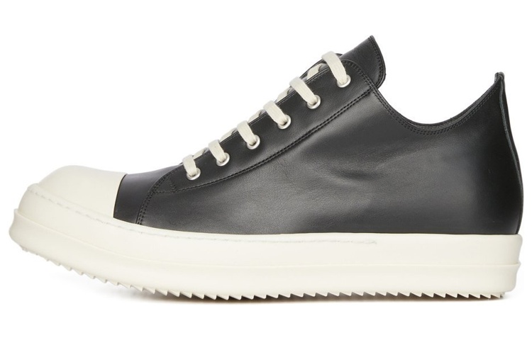 RICK OWENS/RO Leather Low top Stylish Skateboarding Shoes Men's Black
