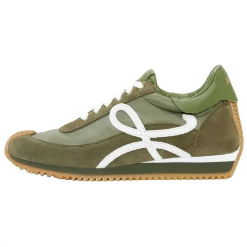 LOEWE Flow Runner Suede Low top Casual Shoes Men's Olive Green