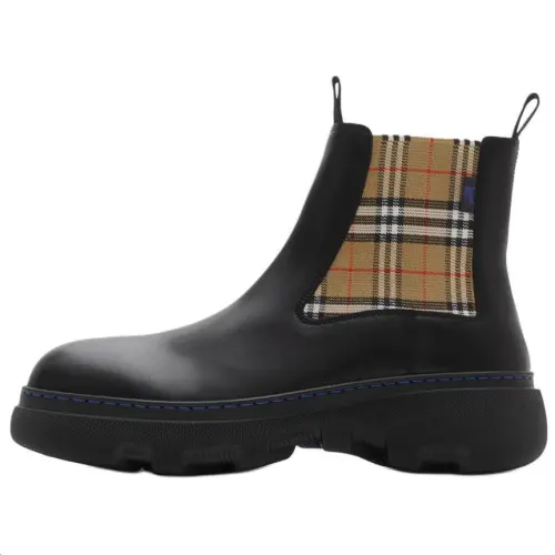 Burberry CREEPER Calfskin Short Chelsea Boots Women's Black