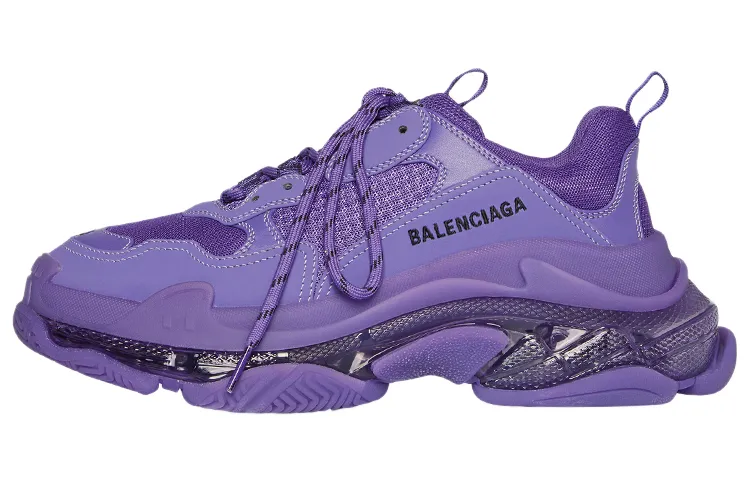 Balenciaga Triple S Low top Chunky Sneakers Women's Purple