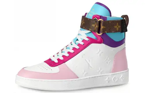 LOUIS VUITTON Lv Boombox High top Sport Shoes Pink/White Women's