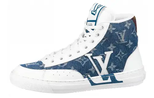 LOUIS VUITTON Charlie Ankle Sneakers 'White Denim Monogram' Women's