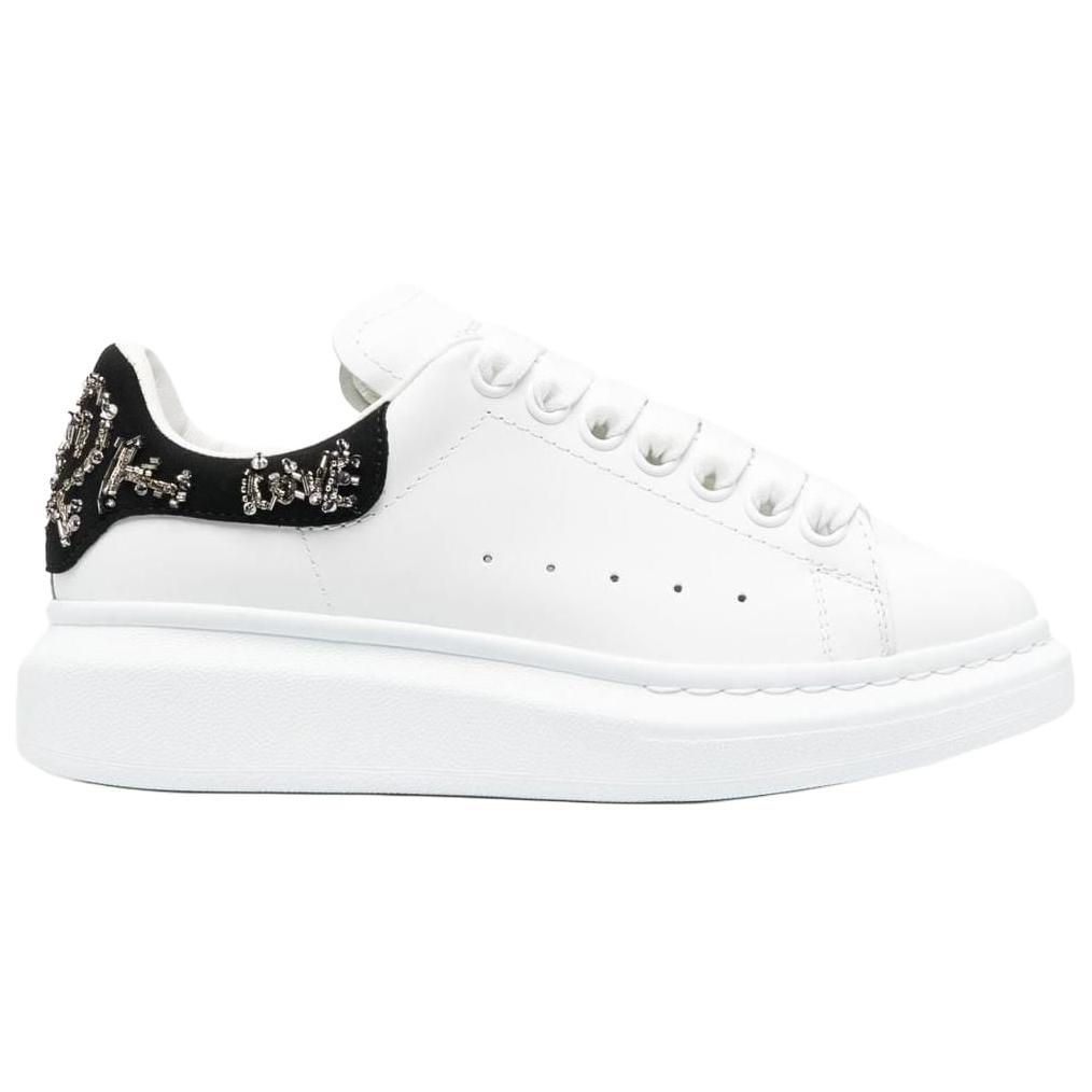 Женские кеды Alexander McQueen Oversized Sneaker (бело-черные) — фото 2