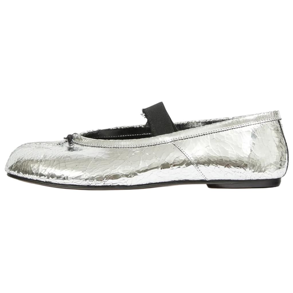 Женские туфли Maison Margiela Tabi (серебряные)