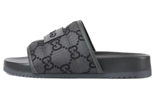 Gucci Gg Slide Sandal 'GG Monogram - Grey Black'