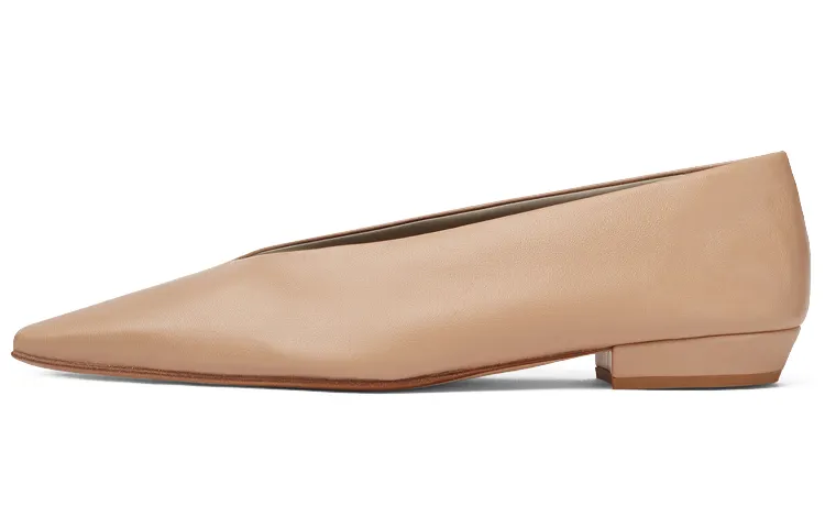 Bottega Veneta Almond Leather Ballet Flat Beige Women's