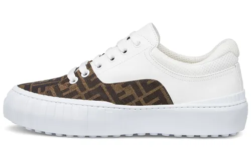 FENDI Force Lace-Up Sneaker 'White Brown'
