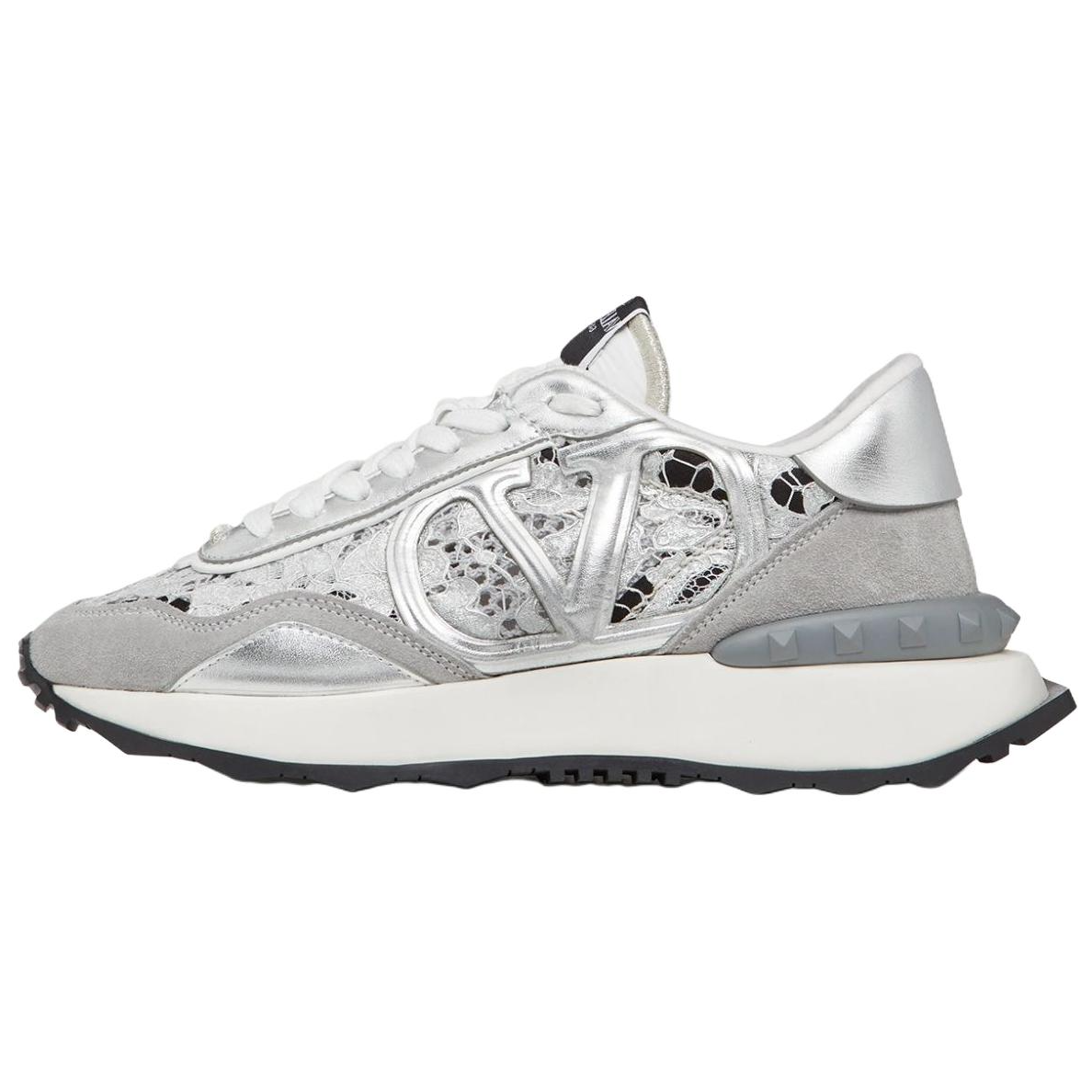 Valentino Lace And Mesh Lacerunner Silver Women's
