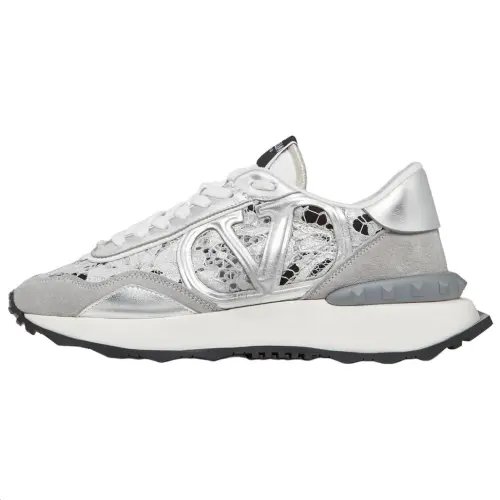 Valentino Lace And Mesh Lacerunner Silver Women's