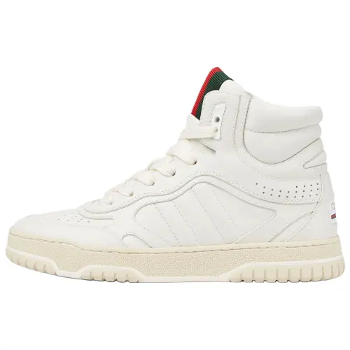 GUCCI Re Web Leather High top Skateboard Shoes Women's White