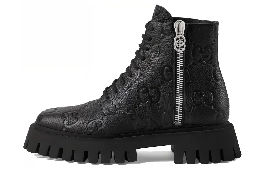 GUCCI GG Ankle Leather Boots