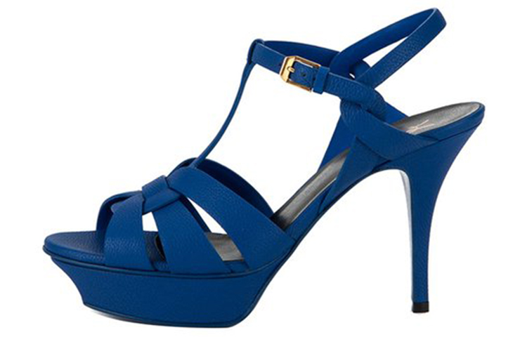 SAINT LAURENT Tribute One Strap Sandals Women's Blue
