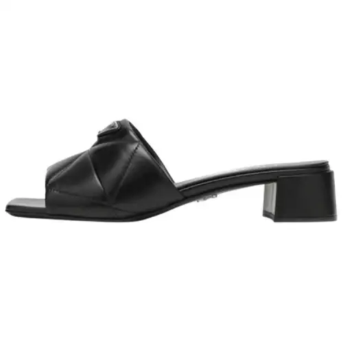 PRADA 45mm Triangle-logo Leather Sandals
