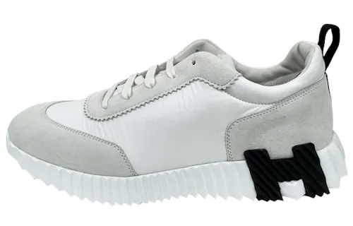 HERMES Bouncing Leather Low top Sports Casual Shoes Men's White