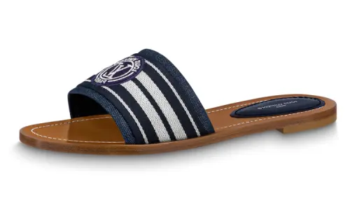 LOUIS VUITTON Lock It Slide Slippers Women's Blue