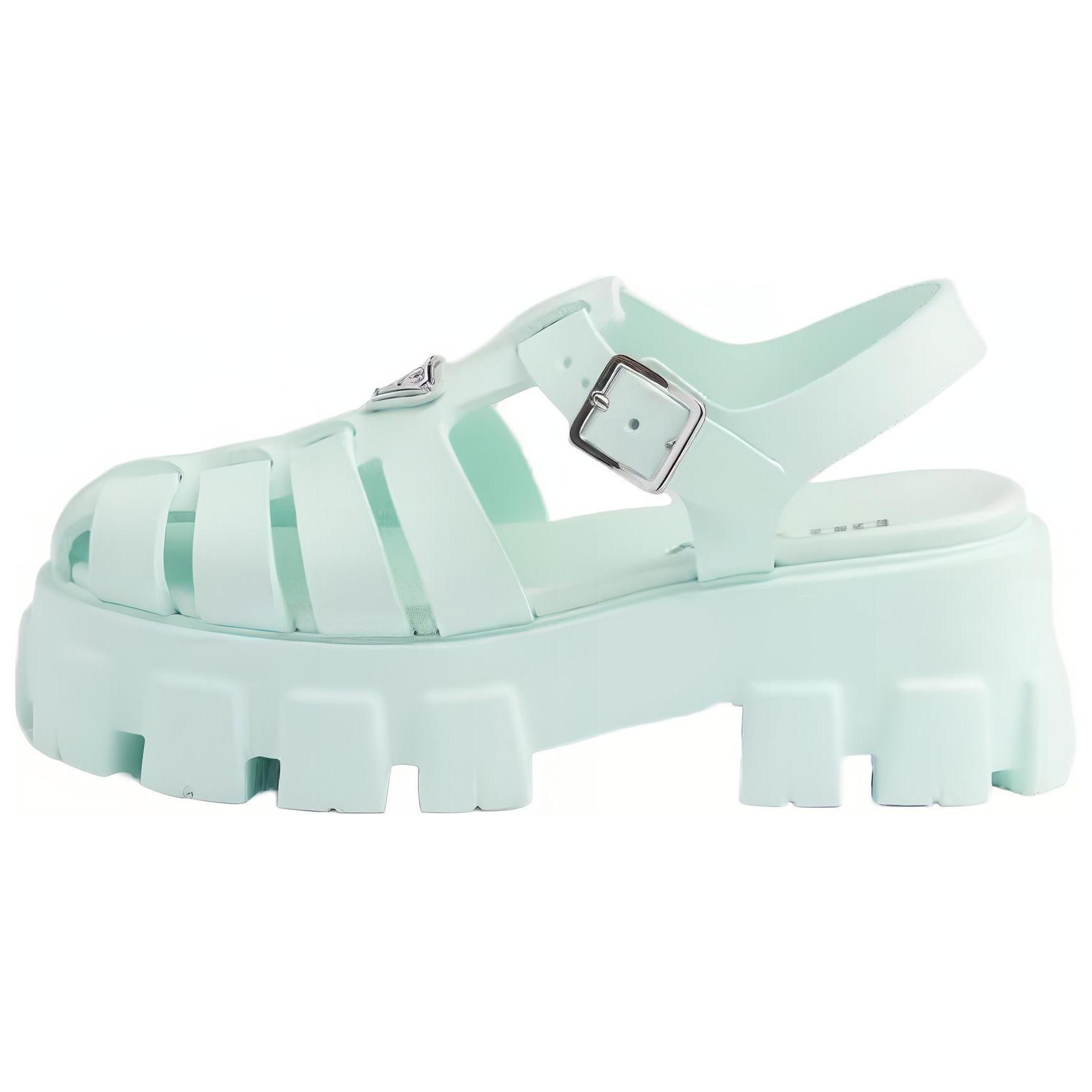 Женские сандалии Prada Monolith 5.5cm (светло-голубые)