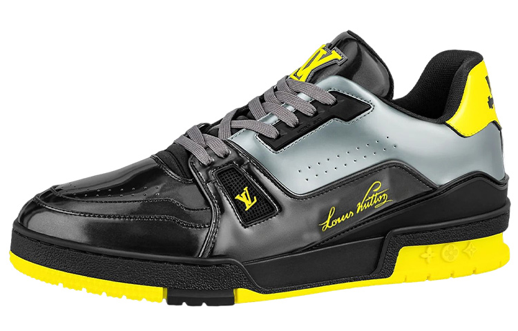 Мужские кеды Louis Vuitton Trainer (черно-желтые)