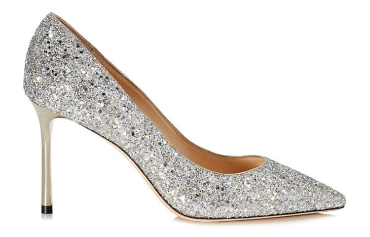 Jimmy Choo Romy Fabric Slim Heel High Heels 8.5cm Women's Gold