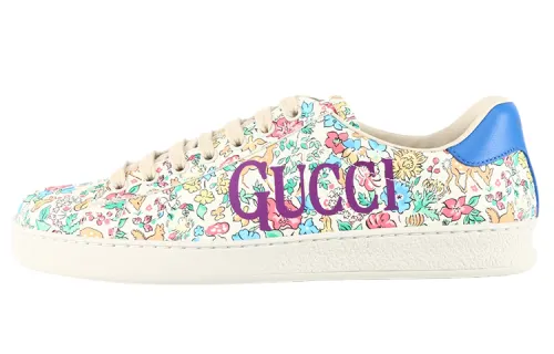 Liberty Of London x GUCCI ACE Leather Low top Stylish Skateboarding Shoes Women's Multicolor