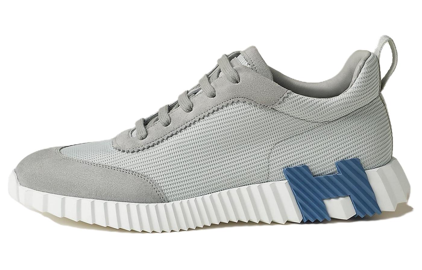 HERMES Bouncing Fabric Low top Casual Shoes Men's Gray