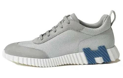 HERMES Bouncing Fabric Low top Casual Shoes Men's Gray