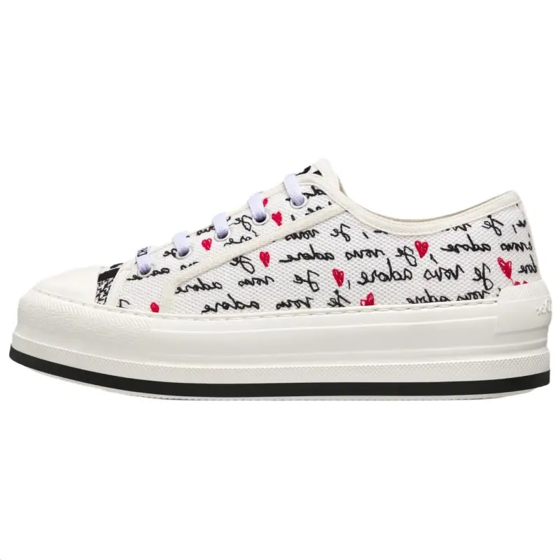 DIOR Walk'n'Dior Platform Shoes Low top Skateboard Shoes Women's White