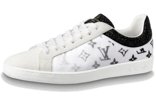 LOUIS VUITTON Luxembourg Low top Skateboard Shoes Unisex Black White Gradient