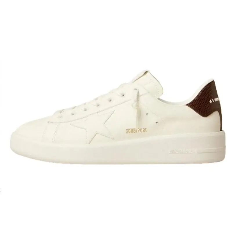Golden Goose Purestar Leather Low top Skateboard Shoes Men's White