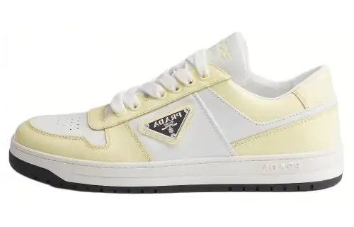 PRADA Downtown Leather Low top Skateboard Shoes Women's Yellow
